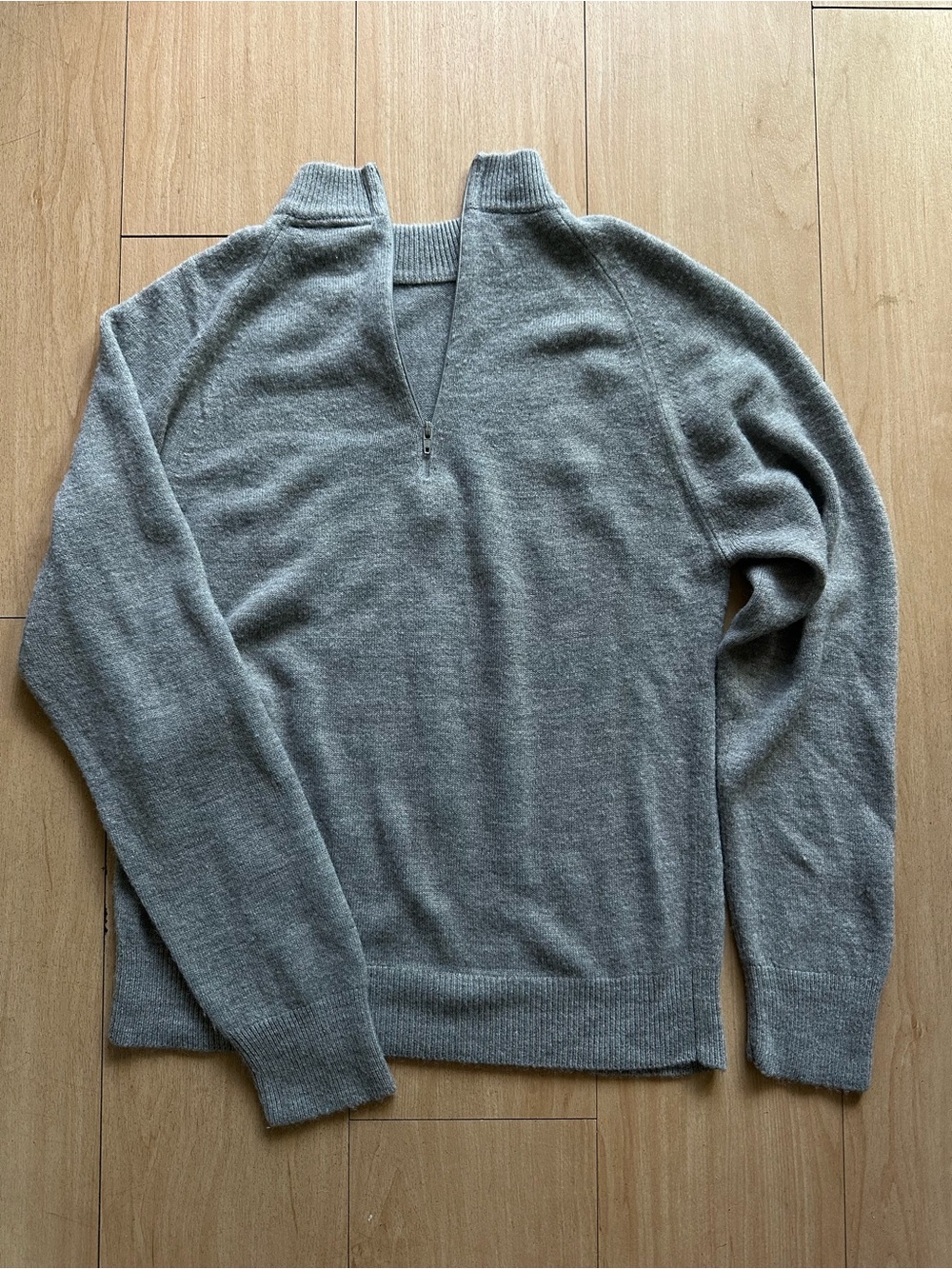 Vintage 80s Hampshire Studio Gray Luxelon Acrylic Mock Neck Zipper Sweater Sz PP